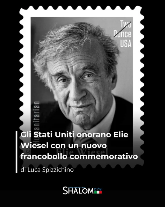 A nove anni dalla sua scomparsa, Elie Wiesel, sopravvissuto alla Shoah, scrittore, premio Nobel per la Pace e instancabile difensore dei diritti umani, viene celebrato dagli Stati Uniti con un francobollo commemorativo.

Leggi di più nell'articolo di @luca.spizz su Shalom.it
