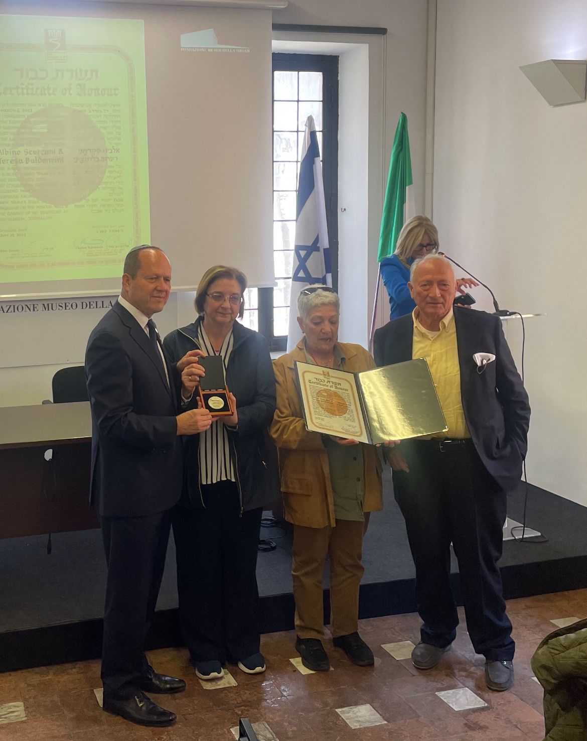 Albino Scorzoni e Teresa Baldoncini riconosciuti Giusti tra le Nazioni. Il ministro israeliano Barkat: “Loro sono il simbolo dell’eroismo”