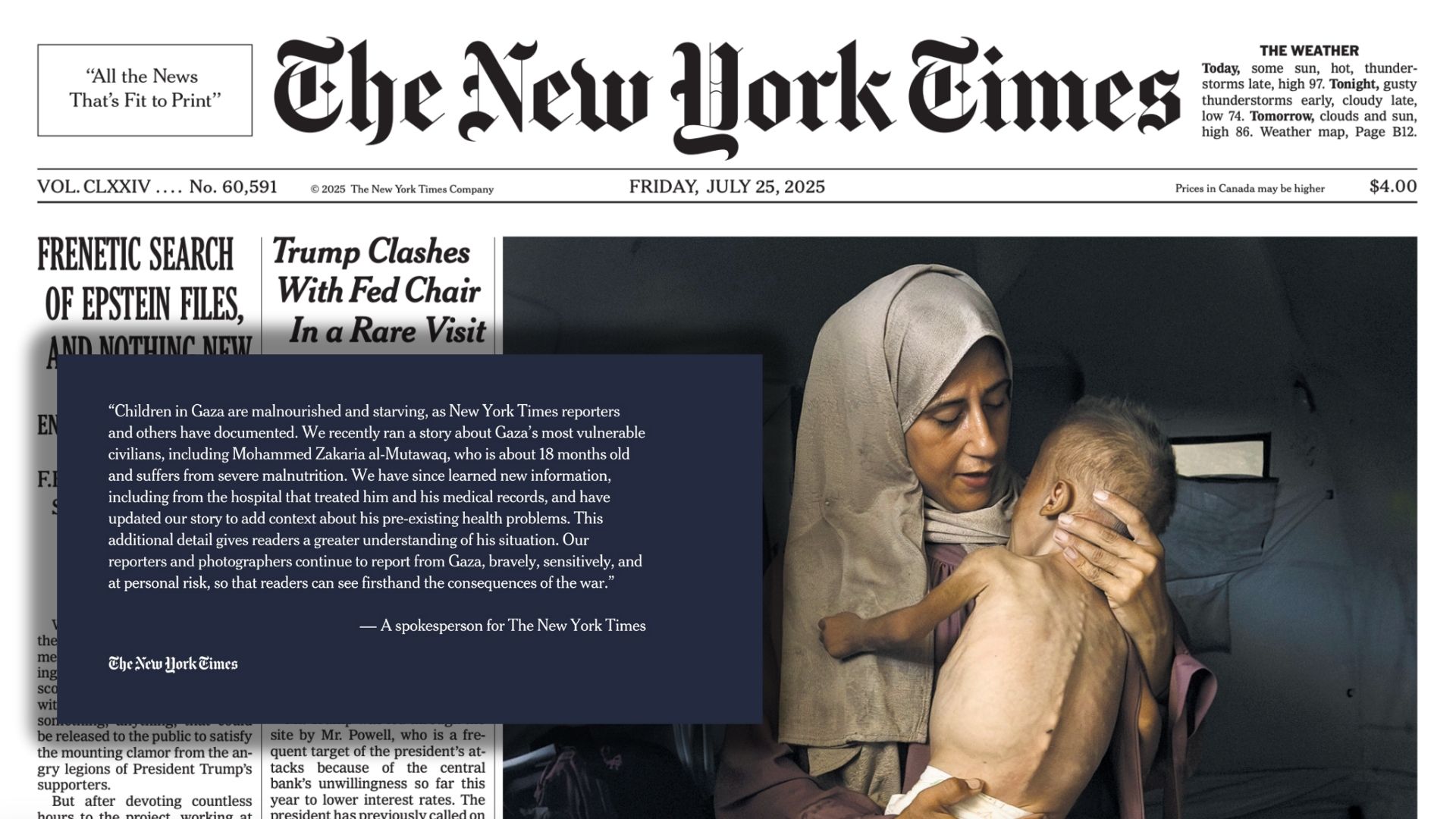 Il caso del bambino di Gaza. Il New York Times ammette l'errore ma ormai è troppo tardi