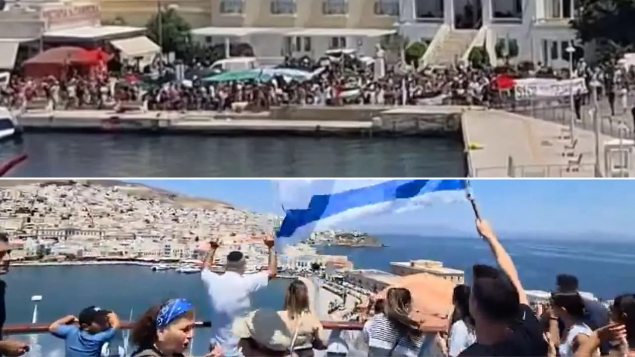 Proteste pro-Palestina a Syros: crociera israeliana costretta a cambiare rotta