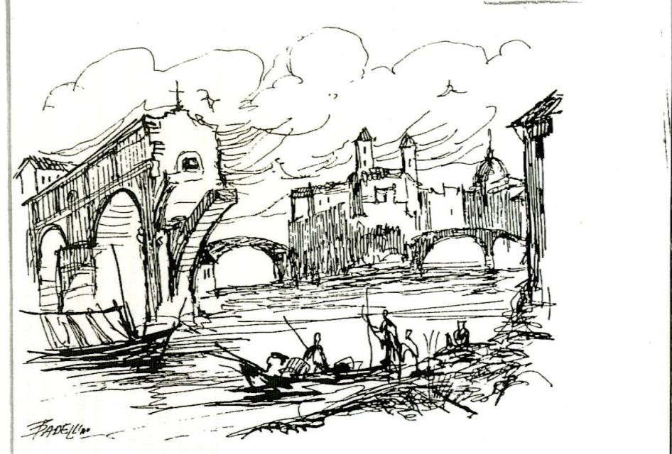 Francesco Badellino, Roma: Ponte Rotto e Isola Tiberina,  in N-. Pavoncello,  L’inondazione del Tevere del 1598 e il getto di Roma, in “Lazio ieri e oggi. Rivista mensile di cultura arte turismo”,XXVII, n.11 – novembre 1991, pp. 252-253, p. 253.