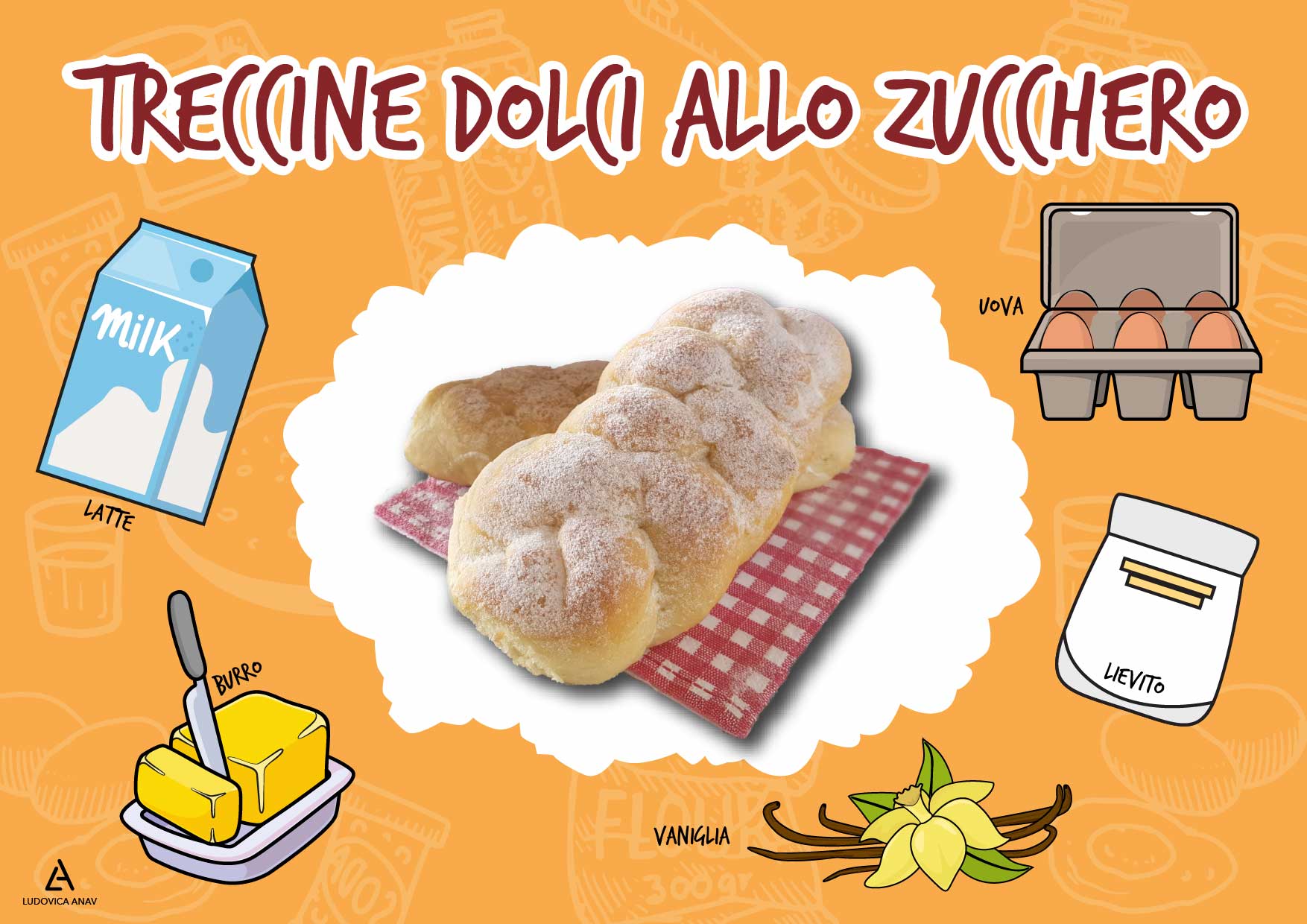Treccine dolci allo zucchero