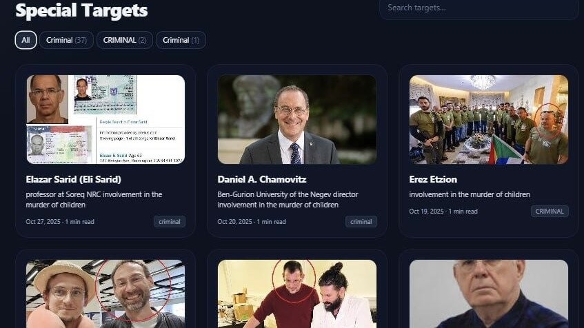 Un sito anonimo pubblica dati personali di accademici israeliani e offre denaro per ucciderli